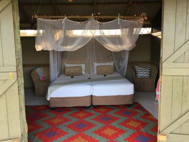 Colourfully decorated and spacious rooms at Gugulisizwe Camp – Night 3 of the Turtle Tracks trail.