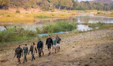 Walking along the Olifants river, where many animals come down to drink.